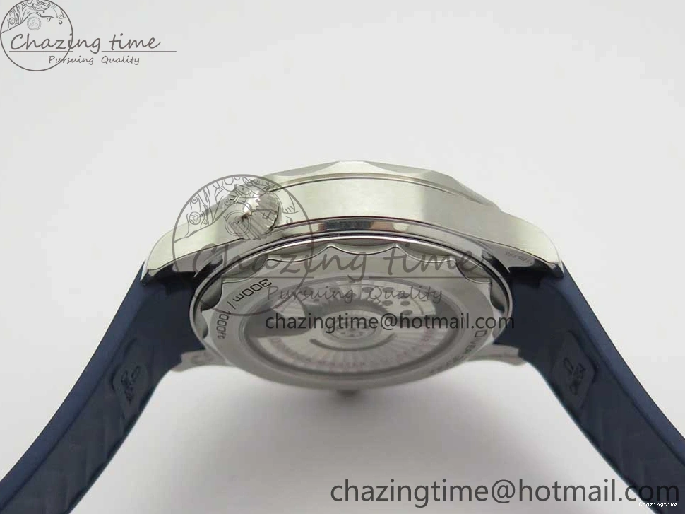 0406 StreetReady 2018 Seamaster Diver 300M VSF 1:1 Best Edition Blue Ceramic Gray Dial on Blue Rubber Strap A8800 V2 (Black Balance Wheel) 7963